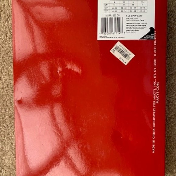 Club Room Men's Plaid Flannel Pajama Set Gray and Navy Blue Plaid Size XL - Picture 3 of 4